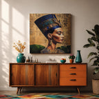 Nefertiti Wall Art Egyptian Queen Framed Canvas Ancient Egypt Pharaoh Royalty History Home Decor