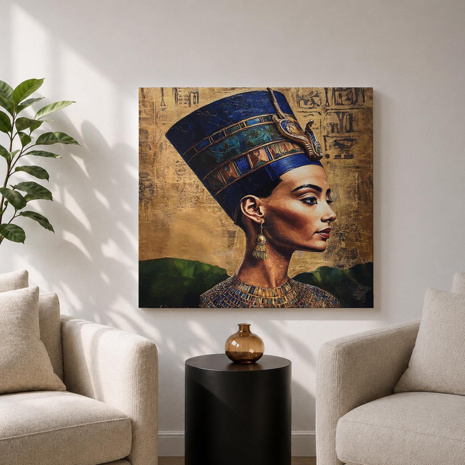 Nefertiti Wall Art Egyptian Queen Framed Canvas Ancient Egypt Pharaoh Royalty History Home Decor