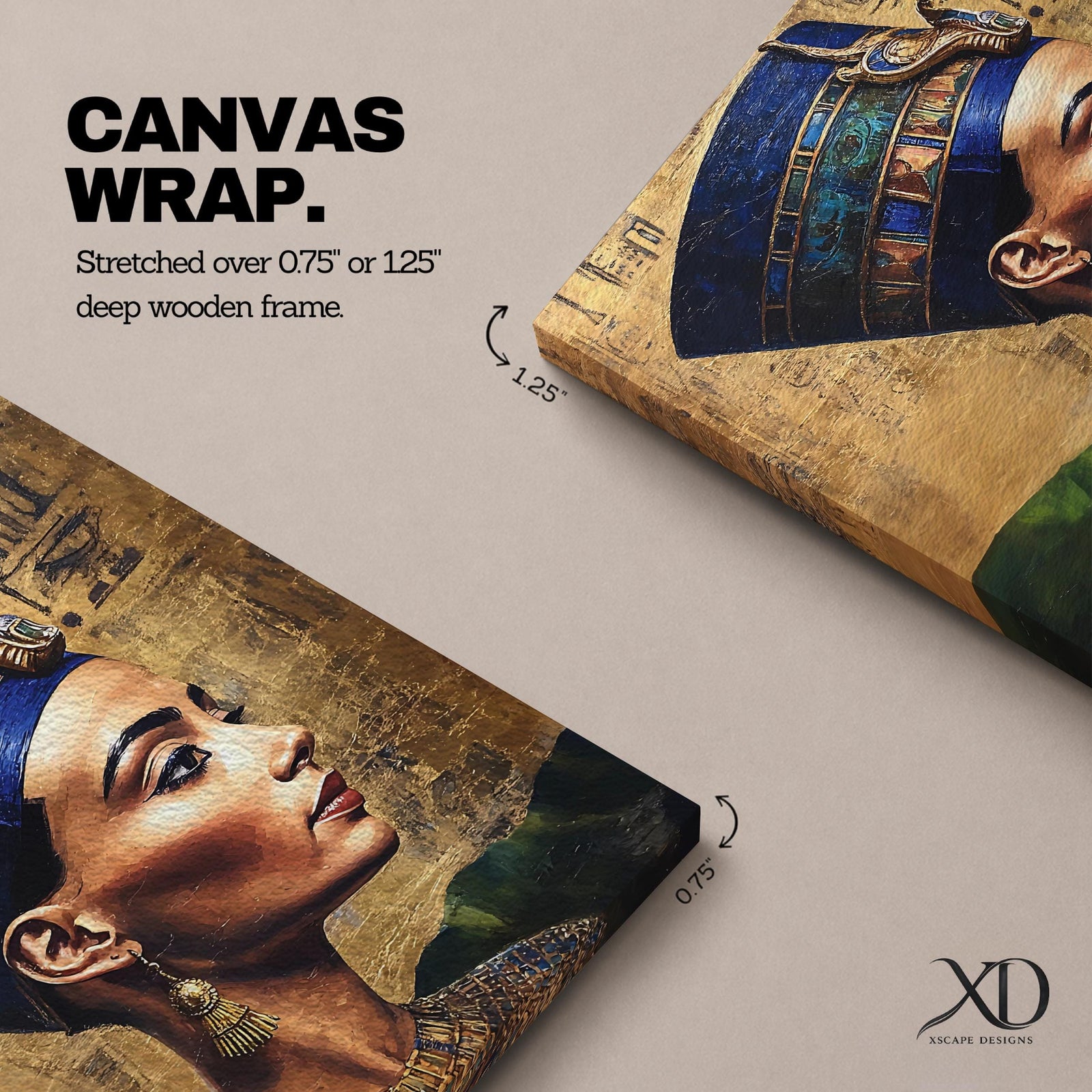 Nefertiti Wall Art Egyptian Queen Framed Canvas Ancient Egypt Pharaoh Royalty History Home Decor