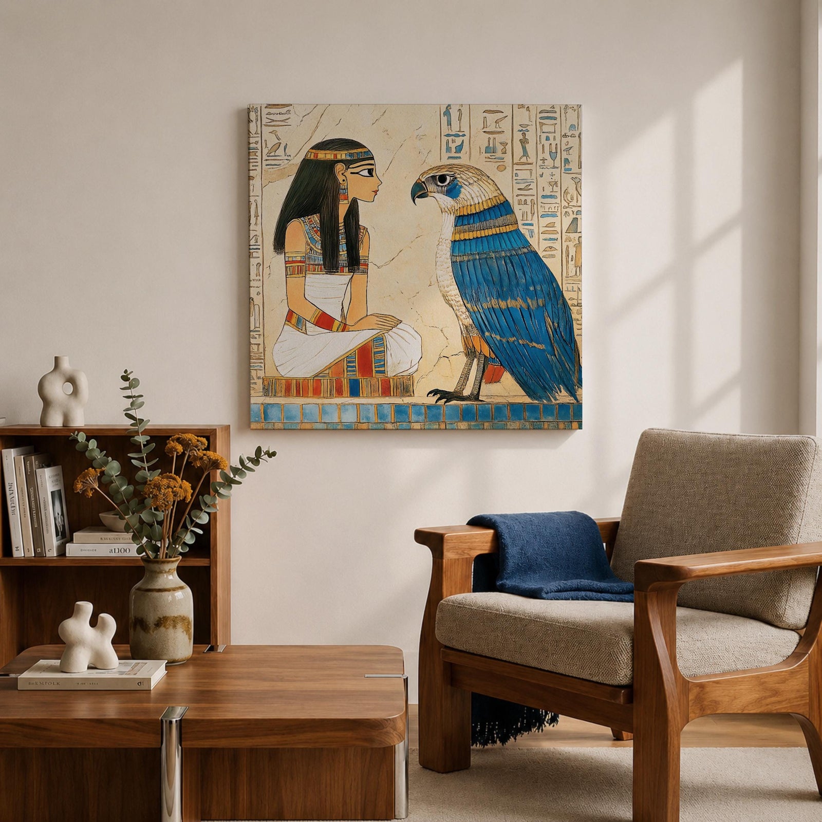 Horus Wall Art Falcon God Framed Canvas Ancient Egyptian Mythology Egypt Temple Home Decor
