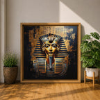 King Tut Wall Art Tutankhamun Pharaoh Framed Canvas Ancient Egyptian Egypt History Home Decor
