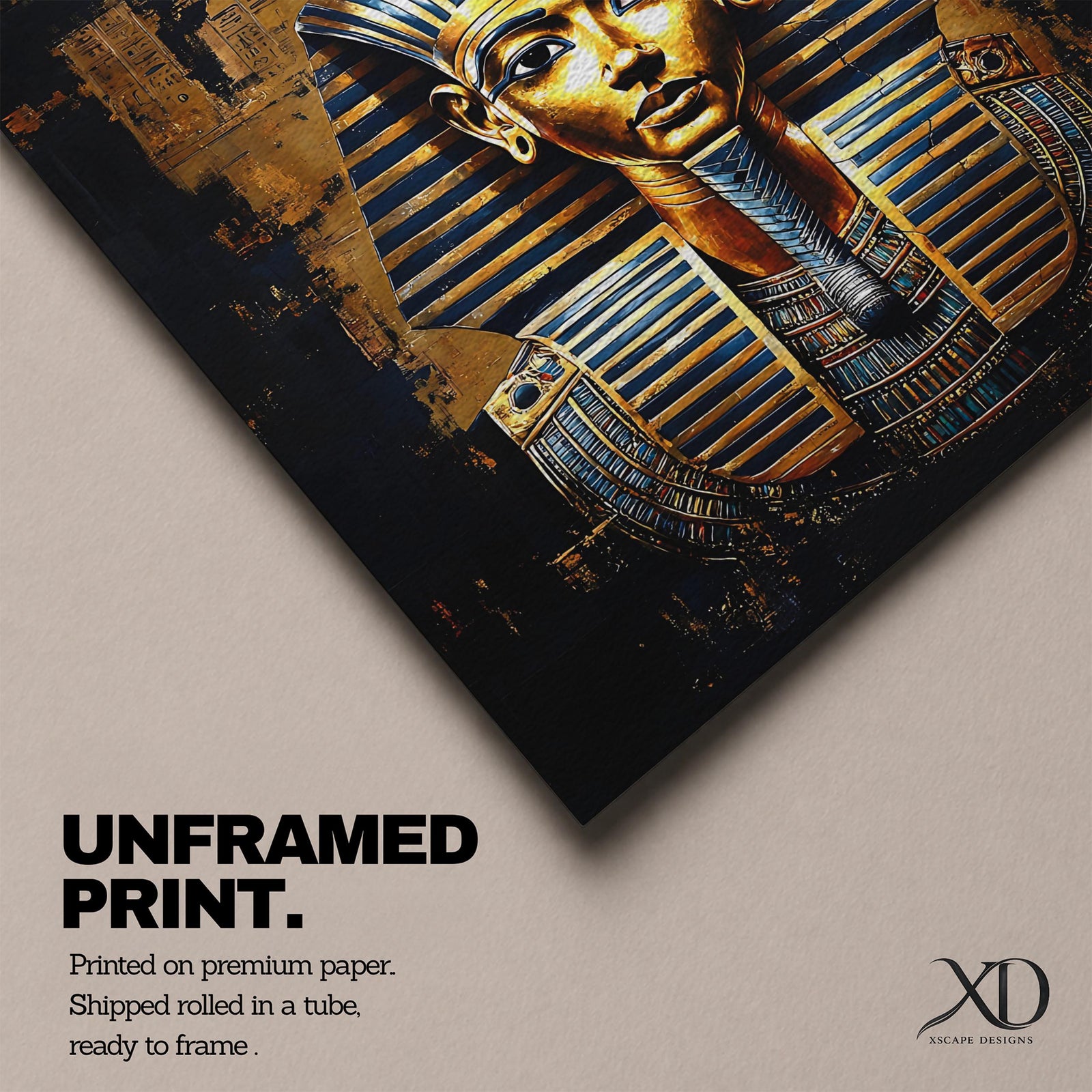 King Tut Wall Art Tutankhamun Pharaoh Framed Canvas Ancient Egyptian Egypt History Home Decor