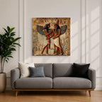 Isis Nephthys Wall Art Egyptian Goddesses Framed Canvas Ancient Egypt Mythology Temple Home Decor