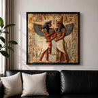 Isis Nephthys Wall Art Egyptian Goddesses Framed Canvas Ancient Egypt Mythology Temple Home Decor