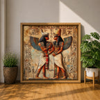 Isis Nephthys Wall Art Egyptian Goddesses Framed Canvas Ancient Egypt Mythology Temple Home Decor