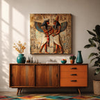 Isis Nephthys Wall Art Egyptian Goddesses Framed Canvas Ancient Egypt Mythology Temple Home Decor