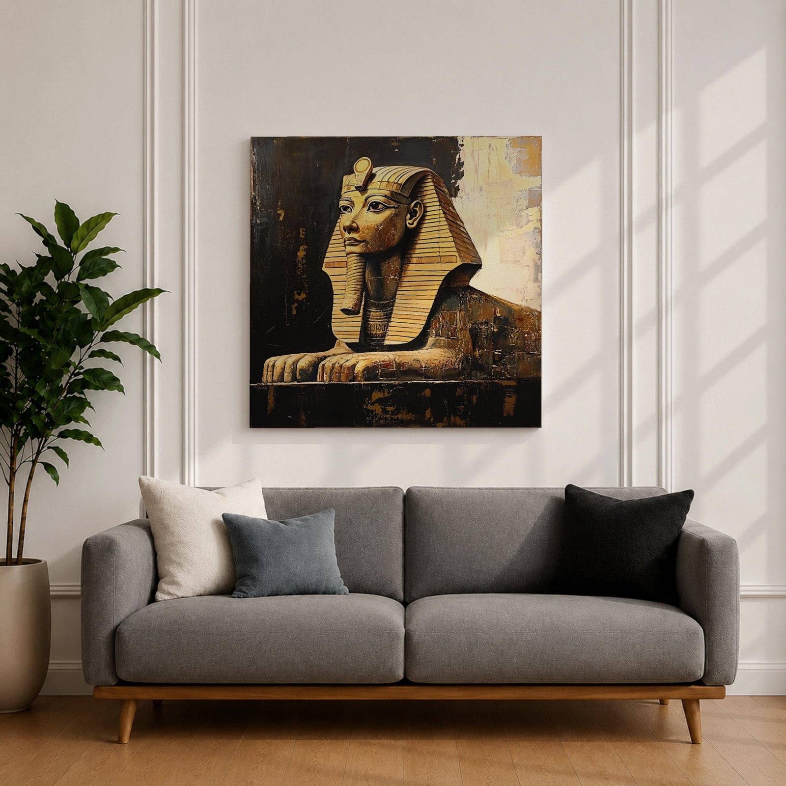 Sphinx of Giza Wall Art Egyptian Statue Framed Canvas Ancient Egypt Pyramid Home Decor
