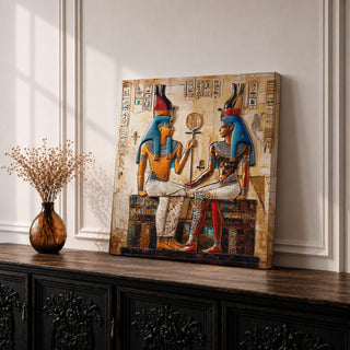 Ancient Egyptian Pharaoh Wall Art Royal King Framed Canvas Egypt Hieroglyph Temple Home Decor