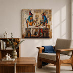 Ancient Egyptian Pharaoh Wall Art Royal King Framed Canvas Egypt Hieroglyph Temple Home Decor