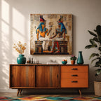 Ancient Egyptian Pharaoh Wall Art Royal King Framed Canvas Egypt Hieroglyph Temple Home Decor