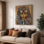 King Tut Wall Art Tutankhamun Pharaoh Framed Canvas Ancient Egyptian Egypt History Home Decor