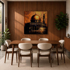Dome of the Rock Wall Art Golden Mosque Framed Canvas Al Aqsa Islamic Decor