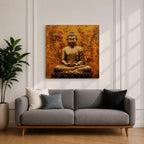 Buddha Wall Art Shakyamuni Framed Canvas Meditation Zen Buddhist Rustic Home Decor