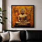 Buddha Wall Art Shakyamuni Framed Canvas Meditation Zen Buddhist Rustic Home Decor