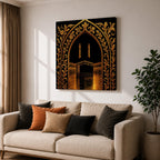 Kaaba Wall Art Arch View Framed Canvas Masjid al Haram Islamic Mecca Home Decor