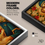 Virgin Mary Wall Art Madonna and Child Framed Canvas Mosaic Catholic Home Decor