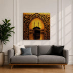 Kaaba Wall Art Arch View Framed Canvas Masjid al Haram Islamic Mecca Home Decor