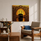 Kaaba Wall Art Arch View Framed Canvas Masjid al Haram Islamic Mecca Home Decor