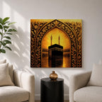 Kaaba Wall Art Arch View Framed Canvas Masjid al Haram Islamic Mecca Home Decor