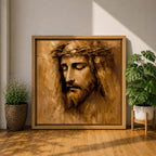 Jesus Christ Wall Art Holy Redeemer Framed Canvas Impasto Christian Home Decor