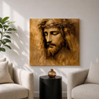 Jesus Christ Wall Art Holy Redeemer Framed Canvas Impasto Christian Home Decor