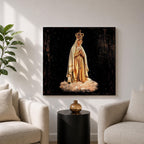 Our Lady of Fatima Wall Art Marian Apparition Framed Canvas Portugal Catholic Home Decor