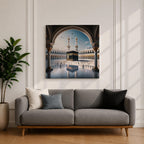 Kaaba Wall Art Arch View Framed Canvas Masjid al Haram Mecca Islamic Home Decor