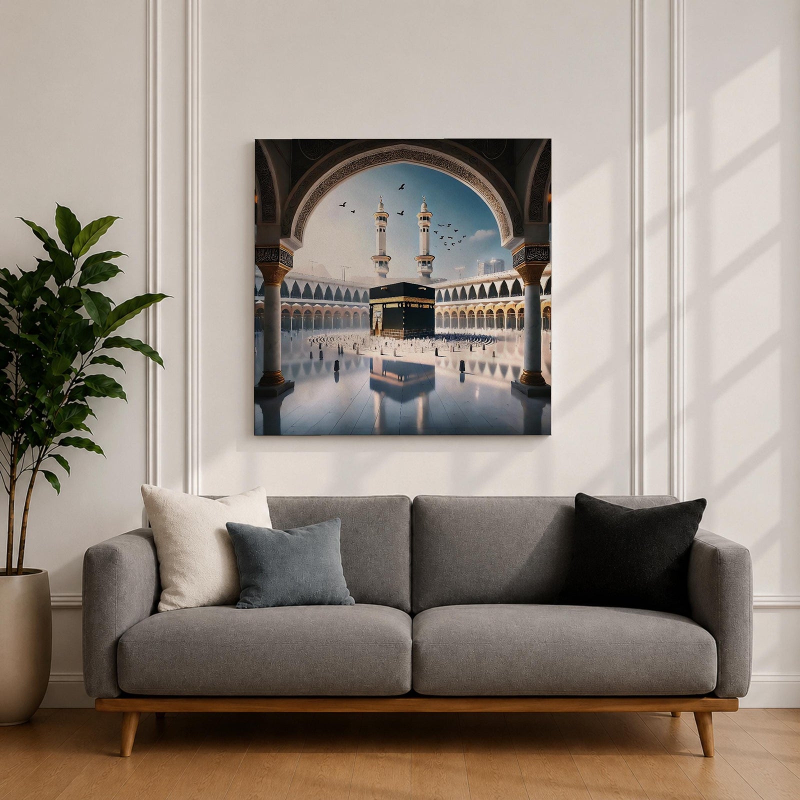 Kaaba Wall Art Arch View Framed Canvas Masjid al Haram Mecca Islamic Home Decor