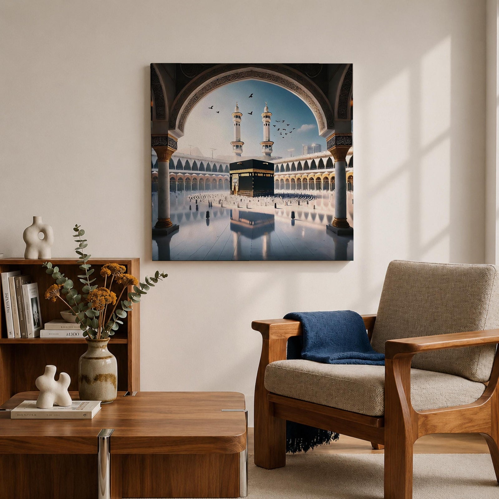 Kaaba Wall Art Arch View Framed Canvas Masjid al Haram Mecca Islamic Home Decor