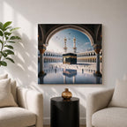 Kaaba Wall Art Arch View Framed Canvas Masjid al Haram Mecca Islamic Home Decor