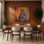 Our Lady of Guadalupe Wall Art Virgencita Framed Canvas Catholic Mexican Home Decor