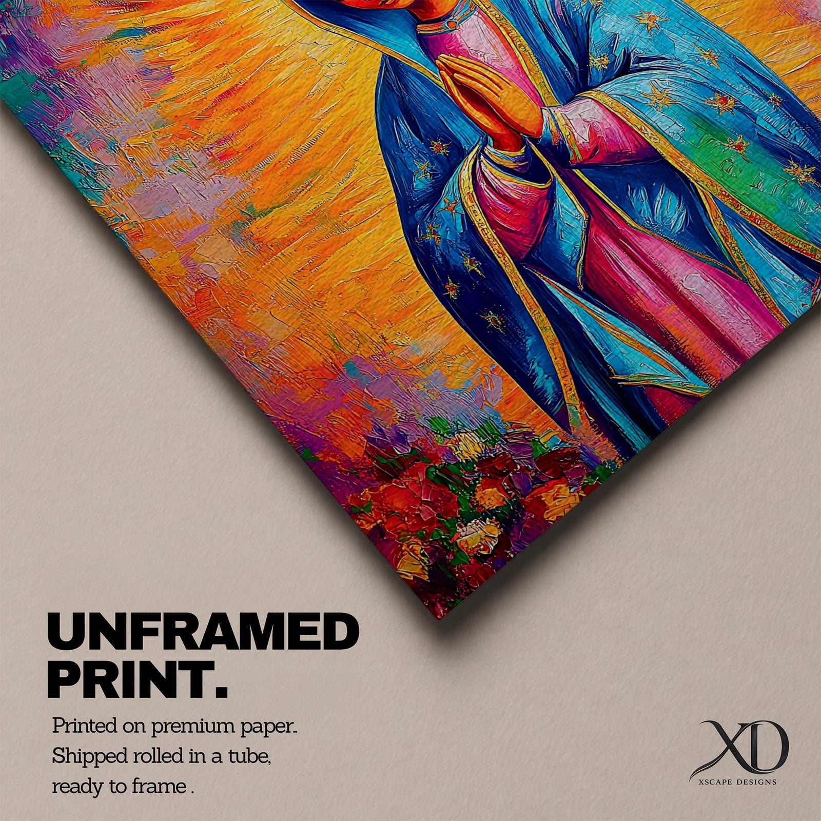 Our Lady of Guadalupe Wall Art Virgencita Framed Canvas Catholic Mexican Home Decor