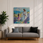 Jesus with Children Wall Art Biblical Framed Canvas Impasto Christian Gifts Catholic Home Decor