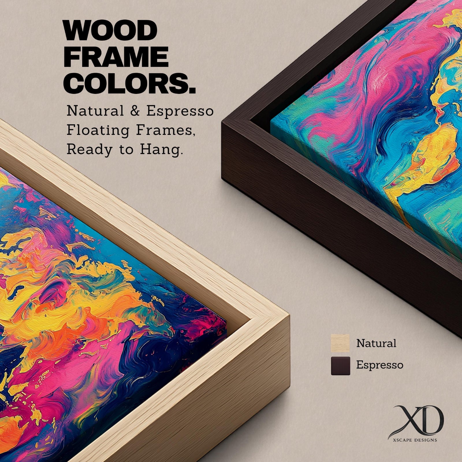 A long panoramic abstract world map painted with swirling fluid colors including vivid pink, turquoise blue, deep navy, and golden yellow. Continents emerge through marbled brush textures and flowing paint patterns, forming a modern global atlas composition across a wide horizontal canvas.