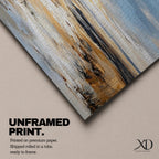 A panoramic abstract marsh landscape featuring layered grasses and reflective water channels, rendered with textured brushstrokes and blended earthy tones that create depth and movement, capturing the quiet flow of a wetland environment across a wide horizontal composition with soft atmospheric transitions.