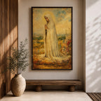 Our Lady Fatima Wall Art Virgin Mary Framed Canvas Catholic Sacred Religious Home Decor