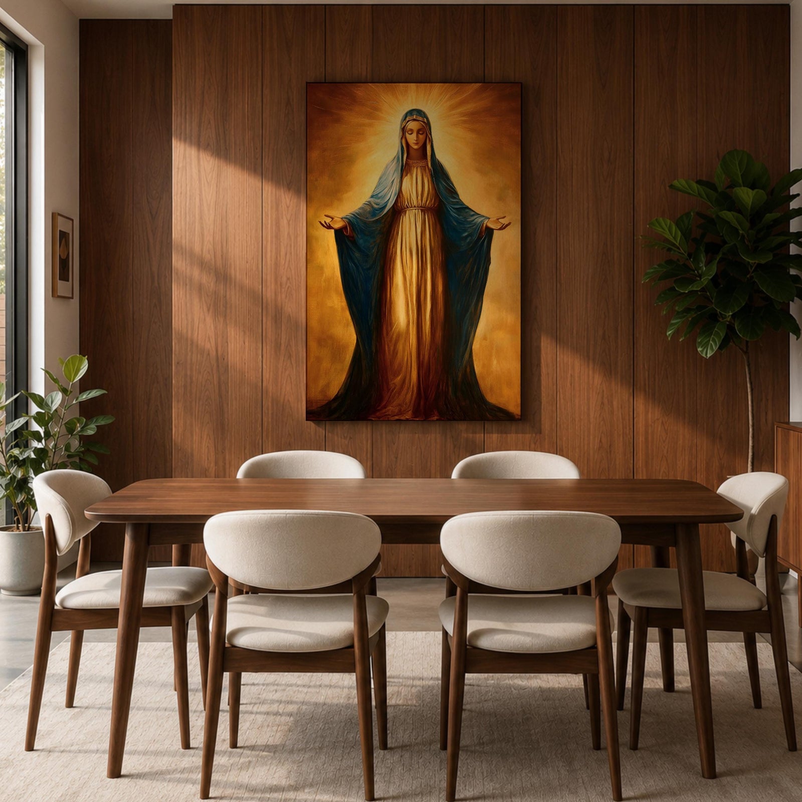 Virgin Mary Wall Art Our Lady Grace Framed Canvas Catholic Sacred Christian Home Decor