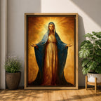 Virgin Mary Wall Art Our Lady Grace Framed Canvas Catholic Sacred Christian Home Decor