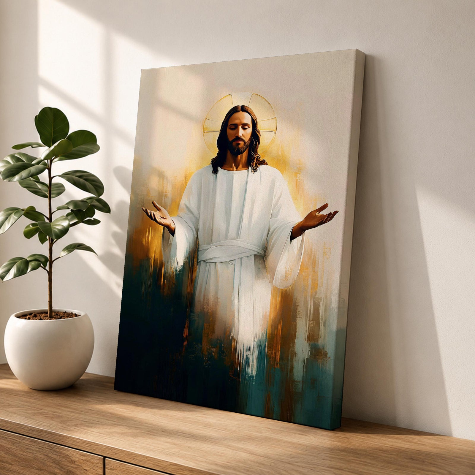 Jesus Wall Art Christ Redeemer Framed Canvas Christian Sacred Biblical Religious Home Decor