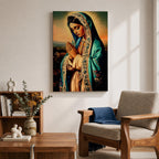Virgin Mary Wall Art Our Lady Guadalupe Framed Canvas Catholic Sacred Religious Home Decor