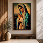 Virgin Mary Wall Art Our Lady Guadalupe Framed Canvas Catholic Sacred Religious Home Decor
