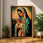 Virgin Mary Wall Art Our Lady Guadalupe Framed Canvas Catholic Sacred Religious Home Decor