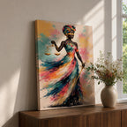 Black Lady Justice Wall Art Blindfolded Scales Afro Abstract Colorful Canvas Legal Office Decor
