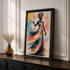 Black Lady Justice Wall Art Blindfolded Scales Afro Abstract Colorful Canvas Legal Office Decor