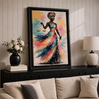 Black Lady Justice Wall Art Blindfolded Scales Afro Abstract Colorful Canvas Legal Office Decor