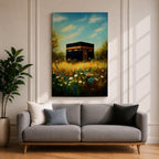 Kaaba Wall Art Wildflower Mecca Framed Canvas Baitullah Masjid Haram Islamic Home Decor