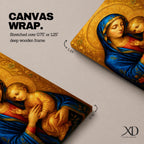 Virgin Mary and Child Wall Art Madonna Framed Canvas Catholic Sacred Marian Home Decor