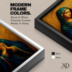 Virgin Mary Wall Art Our Lady of Sorrows Framed Canvas Catholic Sacred Religious Decor