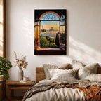 Masjid Al Aqsa Wall Art Window View Framed Canvas Jerusalem Mosque Islamic Palestine Decor