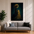Mermaid Wall Art Moonlight Siren Framed Canvas Ocean Underwater Fantasy Blue Coastal Mythical Decor